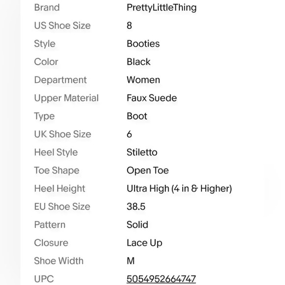 Pretty little Thing Chey Black Geometric Cut Out Lace Up Black Suede Heels - Picture 2 of 4